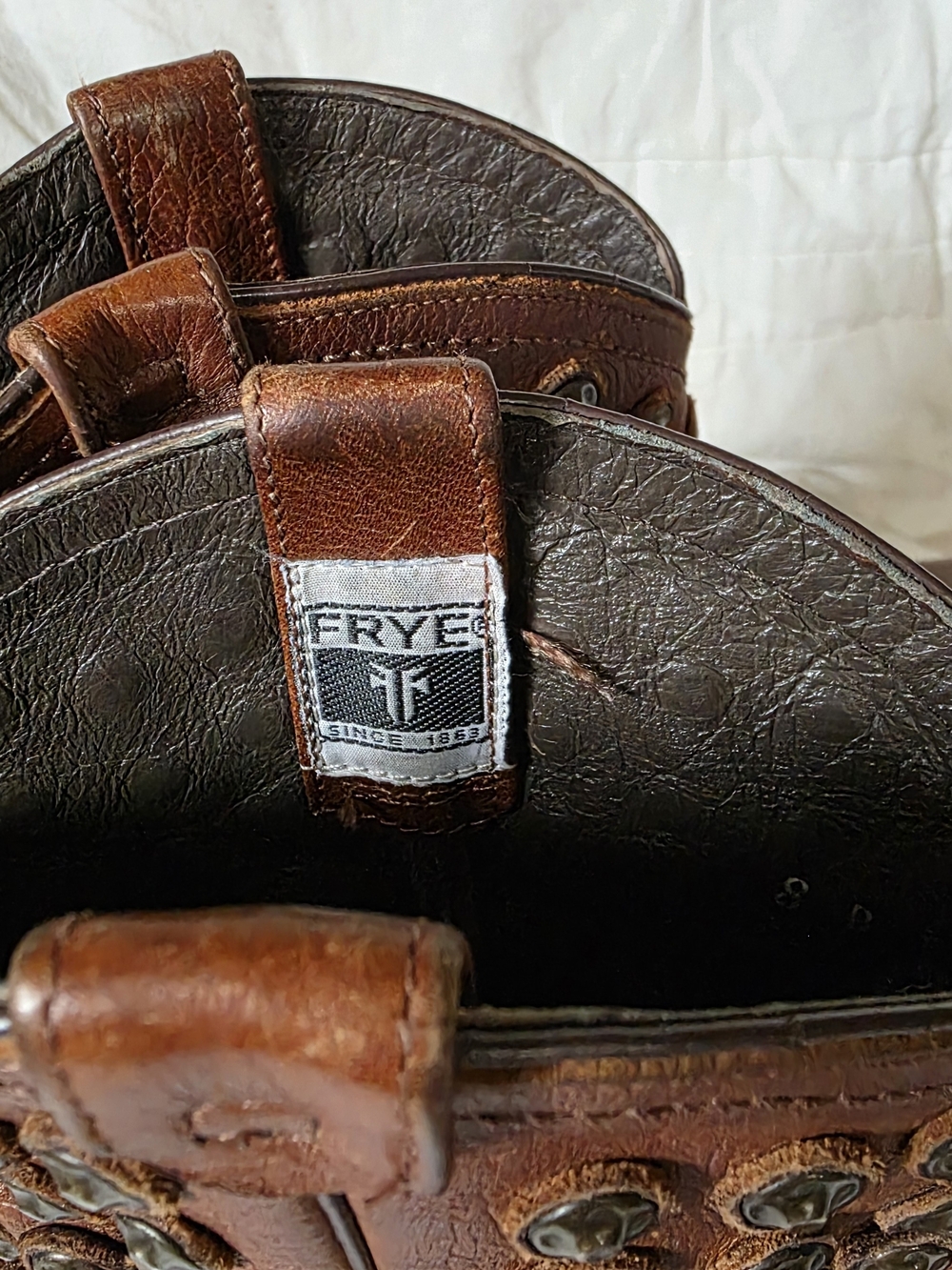 Frye Brown Leather Studded Ankle Boots - Picture 4 of 6